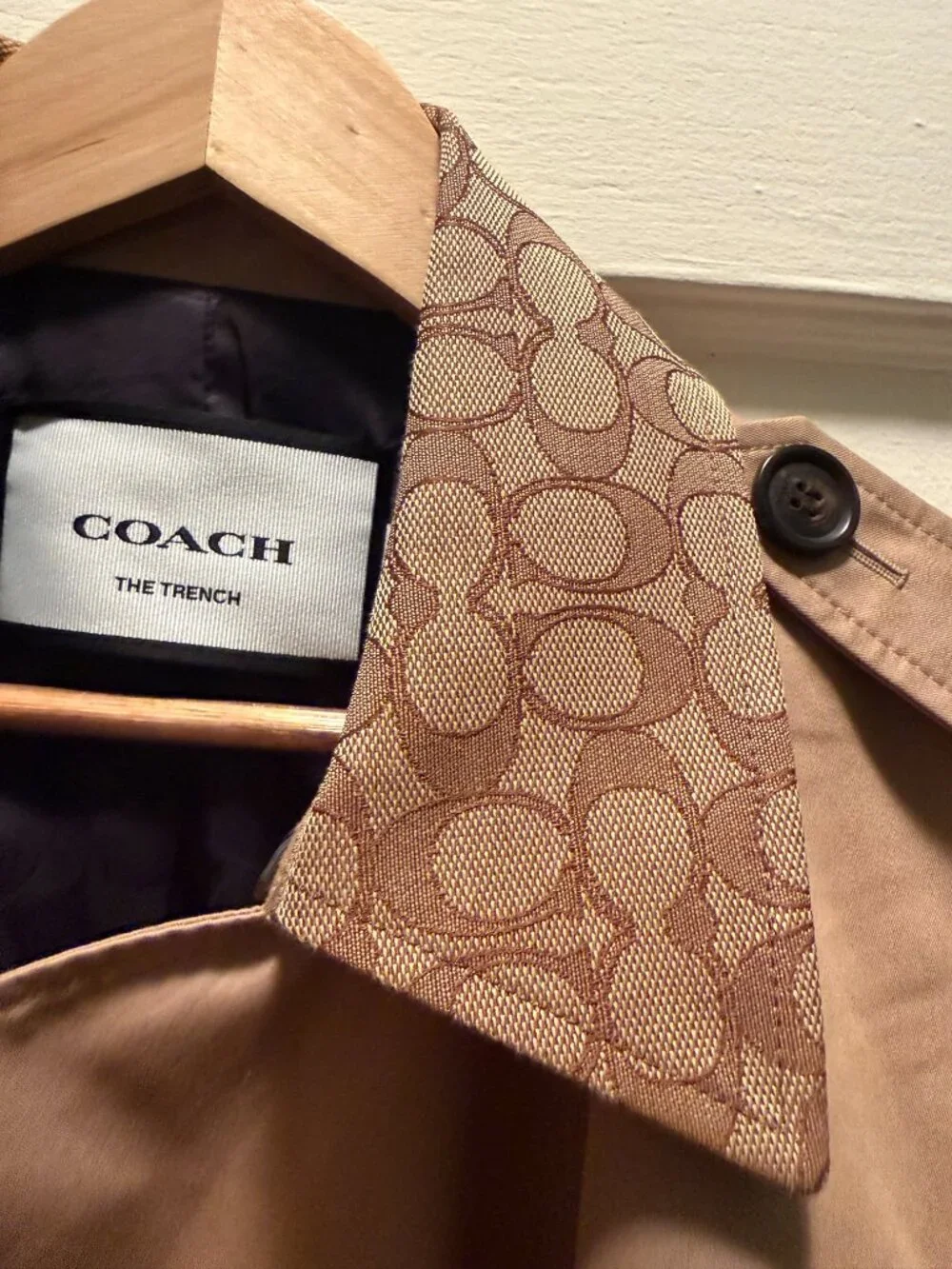 Coach Short Trench Coat With Signature Collar